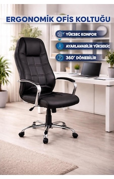 Ofis Yap Ev Ofis Çalışma Sandalyesi Bilgisayar Koltuğu Makam Koltuk Siyah