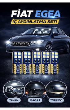 Fiat Egea Bütün Seriler İçin Led İç Aydınlatma Seti T10 Beyaz Tavan Bagaj Torpido Uyumlu Fiat Egea Bütün Seriler İçin Led İç Aydınlatma Seti T10 Beyaz Tavan Bagaj Torpido Uyumlu