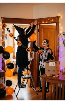 Halloween Balkabağı Ve Yarasa Figürlü Özel Kesim Banner - 2,5 Metre Cadılar Bayramı Kutlama Çok Renkli