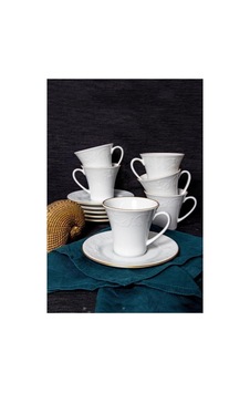 's Bahardalı Çay Fincan Takımı, 6 Kişilik, Porselen, Beyaz Çok Renkli