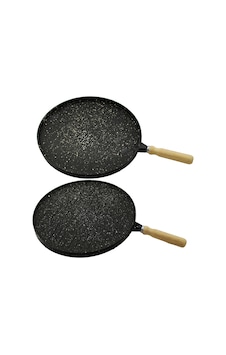 Çift Taraflı Döküm Granit Bazlama - Gözleme Tavası 36cm 5545 Gri Çift Taraflı Döküm Granit Bazlama - Gözleme Tavası 36cm 5545 Gri
