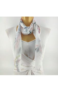 Tedz Collection Paredora Soft Çiçekli Ekru Uzun Fular Çok Renkli Tedz Collection Paredora Soft Çiçekli Ekru Uzun Fular Çok Renkli