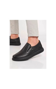 Beren Erkek Hakiki Deri Bağcıksız Slip-on Günlük Casual Ayakkabı Ortope Siyah Beren Erkek Hakiki Deri Bağcıksız Slip-on Günlük Casual Ayakkabı Ortope Siyah