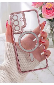 Fibaks Galaxy A57 Uyumlu Kılıf Taşlı Kamera Lens Korumalı Magsafe Şarj Kilifi Şeffaf Renkli Yumuşak Rose Fibaks Galaxy A57 Uyumlu Kılıf Taşlı Kamera Lens Korumalı Magsafe Şarj Kilifi Şeffaf Renkli Yumuşak Rose