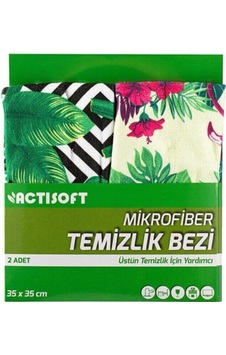 Desenli Mikrofiber Bez 2'li Renkli Desenli Mikrofiber Bez 2'li Renkli