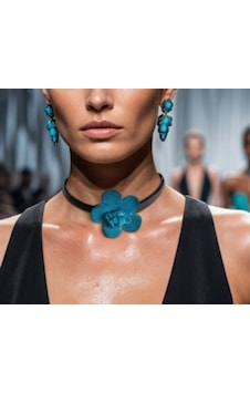 Turkuaz Siyah Hakiki Deri Choker El Yapımı Kolye Turkuaz Siyah Hakiki Deri Choker El Yapımı Kolye
