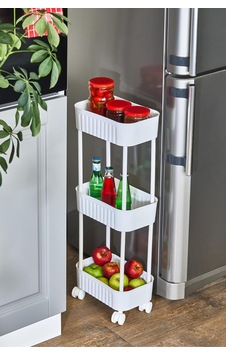 Tr Çok Amaçlı 3 Katlı Evye Altı Düzenleyici-dolap Içi Tezgah Altı Tekerlekli Organizer, Beyaz Tr Çok Amaçlı 3 Katlı Evye Altı Düzenleyici-dolap Içi Tezgah Altı Tekerlekli Organizer, Beyaz