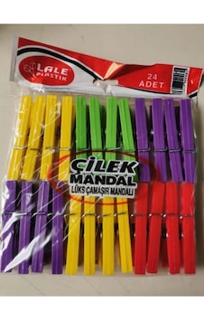 24 Plastik Çilek Mandal Royaleks-l003 Çok Renkli 24 Plastik Çilek Mandal Royaleks-l003 Çok Renkli
