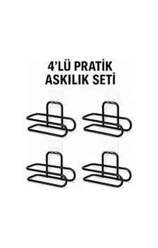 Siyah Metal Wc Kağıtlık Yapışkanlı Duvar Tipi Tuvalet Kağıdı Tutucu Seti 4 Adet Su Siyah Metal Wc Kağıtlık Yapışkanlı Duvar Tipi Tuvalet Kağıdı Tutucu Seti 4 Adet Su