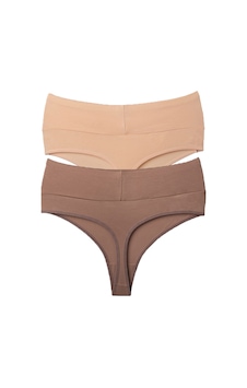 Vanilya Secret Tanga Yüksek Bel Toparlayıcı Pamuk 2'li Paket Ten - Kahverengi Vanilya Secret Tanga Yüksek Bel Toparlayıcı Pamuk 2'li Paket Ten - Kahverengi