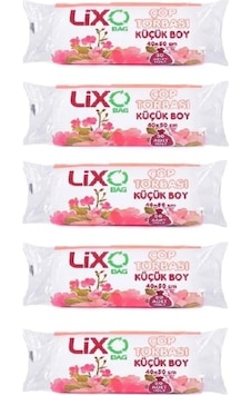 Lixo Küçük Boy Çöp Poşeti 40 x 50 Cm 30 lu Rulo 5 Adet Şeffaf Lixo Küçük Boy Çöp Poşeti 40 x 50 Cm 30 lu Rulo 5 Adet Şeffaf