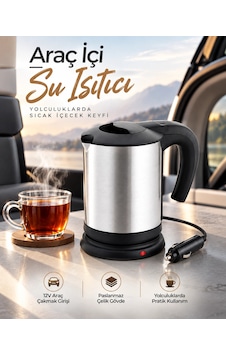 Zenvia Araç İçi Kullanıma Uygun 12v Elektrikli Su Isıtıcı Paslanmaz Çelik Gövdeli Pratik Kettle Znv2026 Zenvia Araç İçi Kullanıma Uygun 12v Elektrikli Su Isıtıcı Paslanmaz Çelik Gövdeli Pratik Kettle Znv2026