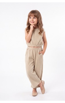 Mnk Baby & Kids Kız Çocuk Pamuklu Müslin Rahat Takım M00826 Kahverengi Mnk Baby & Kids Kız Çocuk Pamuklu Müslin Rahat Takım M00826 Kahverengi