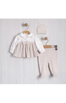 Lamato Baby Kelebek Baskılı İnci Aksesuarlı Bebe 2'li Kız Takım Bej Lamato Baby Kelebek Baskılı İnci Aksesuarlı Bebe 2'li Kız Takım Bej