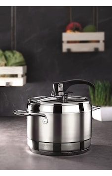 Bonera Vita Pressure 6 L Düdüklü Tencere Gümüş - Siyah