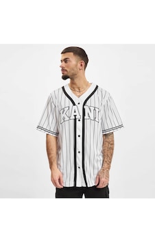 Karl Kani Serif Pinstripe Baseball Erkek Beyaz Gömlek Karl Kani Serif Pinstripe Baseball Erkek Beyaz Gömlek