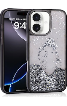 Apple, Uyumlu iPhone 16 Kılıf Sıvılı Simli Şeffaf Arka Yüzey Zore Keto Silikon Kapak Siyah Apple, Uyumlu iPhone 16 Kılıf Sıvılı Simli Şeffaf Arka Yüzey Zore Keto Silikon Kapak Siyah