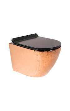 Paluci Tesla Black Rose Gold Kanalsız Asma Klozet,yavaş Kapanır Kapak Renkli Paluci Tesla Black Rose Gold Kanalsız Asma Klozet,yavaş Kapanır Kapak Renkli