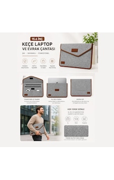 Buffer 15.6 İnç Gri Cırt Cırtlı Keçe Laptop Ve Evrak Çantası, Notebook Bilgisayar Ve Dosya Taşıma Çantası Buffer 15.6 İnç Gri Cırt Cırtlı Keçe Laptop Ve Evrak Çantası, Notebook Bilgisayar Ve Dosya Taşıma Çantası