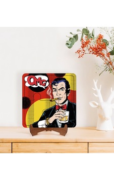Bk Gift Pop Art Tasarımlı Ahşap Standlı Puzzle Çerçeve-36 Bk Gift Pop Art Tasarımlı Ahşap Standlı Puzzle Çerçeve-36
