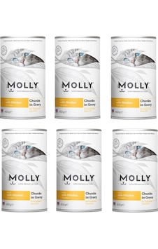 Molly Tavuklu Gravy Soslu Kedi Konservesi 400 Gr X 6 Adet Molly Tavuklu Gravy Soslu Kedi Konservesi 400 Gr X 6 Adet