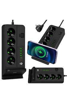 4'lü Priz Çoklayıcı Kablosuz Şarjlı 4 Usb + Type-c 3000w 24 Saat Dijital Zamanlayıcılı 2 Metre Kablolu Akıllı Priz 0 - 2 M 4'lü Priz Çoklayıcı Kablosuz Şarjlı 4 Usb + Type-c 3000w 24 Saat Dijital Zamanlayıcılı 2 Metre Kablolu Akıllı Priz 0 - 2 M