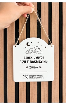 Bebek Uyuyor Zile Basmayın Kapı Uyarı Tabelası 3 Mm Mdf 14 Cm 15 Cm Jüt Askı İpli Bebek Uyuyor Zile Basmayın Kapı Uyarı Tabelası 3 Mm Mdf 14 Cm 15 Cm Jüt Askı İpli