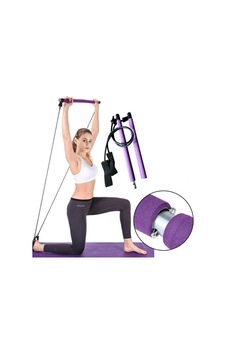 Squat Pilates Barı Direnç Lastikli Egzersiz Çubuğu