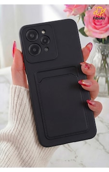 Fibaks Redmi 12 Uyumlu Kılıf Kamera Korumalı Kartlıklı Cüzdanlı Kırmızı Tuşlu Siyah Silikon Kapak Fibaks Redmi 12 Uyumlu Kılıf Kamera Korumalı Kartlıklı Cüzdanlı Kırmızı Tuşlu Siyah Silikon Kapak