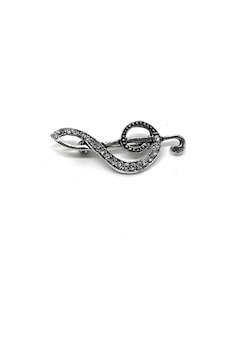 Oya Silver Gümüş Sol Anahtarı Broş 2-model 2x5cm Msj111 Beyaz Oya Silver Gümüş Sol Anahtarı Broş 2-model 2x5cm Msj111 Beyaz