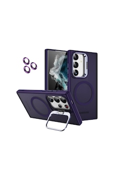 Samsung Galaxy Uyumlu S24 Kılıf Magsafe Standlı + Klon Kamera Lensli Kapak Samsung Galaxy Uyumlu S24 Kılıf Magsafe Standlı + Klon Kamera Lensli Kapak