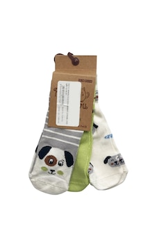 Petit Minou 3'lü Dog Bebek Çorabı 2180 Gri Petit Minou 3'lü Dog Bebek Çorabı 2180 Gri