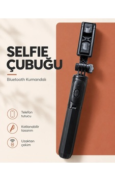Bluetooth Kumandalı Katlanabilir Selfie Çubuğu Ve Telefon Tutucu Çok Renkli Bluetooth Kumandalı Katlanabilir Selfie Çubuğu Ve Telefon Tutucu Çok Renkli