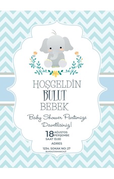 Bk Gift Kişiye Özel Bitmeyen Baby Shower Davetiyesi Model 2