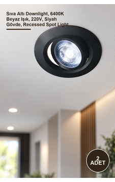 2 Adet Ct-5200b Ct-5200 7w Led Spot Sıva Altı Downlight, 6400k Beyaz Işık, 220v, Siyah Gövde, Recessed Spot Light 2 Adet Ct-5200b Ct-5200 7w Led Spot Sıva Altı Downlight, 6400k Beyaz Işık, 220v, Siyah Gövde, Recessed Spot Light