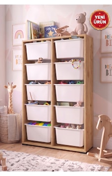 10 Adet Büyük Çekmeceli 136 Cm Safir Meşe Çocuk Odası Oyuncak Dolabı Ve Çok Amaçlı Saklama Ünitesi - Depolayıcı Düzenleyici Organizer 10 Adet Büyük Çekmeceli 136 Cm Safir Meşe Çocuk Odası Oyuncak Dolabı Ve Çok Amaçlı Saklama Ünitesi - Depolayıcı Düzenleyici Organizer