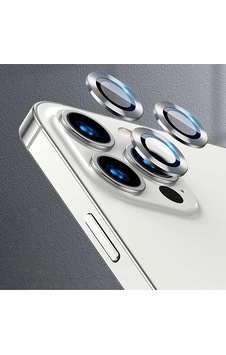Apple Uyumlu iPhone 14 Pro Max Metal Çerçeveli 3'lü Kamera Lens Koruyucu-GÜMÜŞ Apple Uyumlu iPhone 14 Pro Max Metal Çerçeveli 3'lü Kamera Lens Koruyucu-GÜMÜŞ