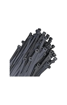 100 Adet Cırt Kelepçe - 2,5x100 Mm, Siyah 0.45 - Beyaz - Düz - 100m