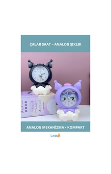 Kuromi Temalı Sevimli Masa Üstü Çalar Saat Çok Renkli Kuromi Temalı Sevimli Masa Üstü Çalar Saat Çok Renkli
