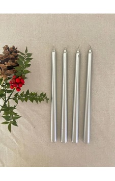 Hediye Ofisi 4lü Sedefli Gri Renkli Şamdan Mumu Çok Renkli Hediye Ofisi 4lü Sedefli Gri Renkli Şamdan Mumu Çok Renkli