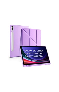 S10/s9/s8 Ultra 14.6inç İle Uyumlu Kılıf Kalem Bölmeli Trifolding Case X900-10-20 Lila Sku: Zeusb0fmp6brc8 Arka Kapak