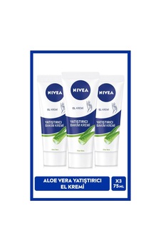 Yatıştırıcı El Bakım Kremi Aloe Vera 75ml, Nemlendirici, Yumuşak Cilt, Hızlı Emilir, X3 Adet