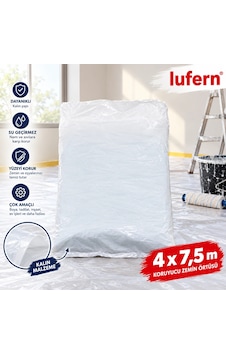 Dayanıklı Koruyucu Zemin Örtüsü Kalın Tadilat Boya Badana Eşya Koruma Ev Ofis Naylon 4x7.5 Metre