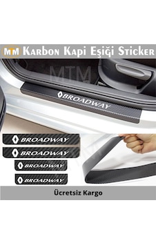 Renault Broadway Karbon Kapı Eşiği Sticker 4 Adet Renault Broadway Karbon Kapı Eşiği Sticker 4 Adet