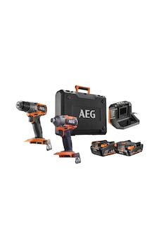 Aeg CK18 AC-2 Bl-X02B Çift Akülü Kömürsüz Kombo Set Darbeli Matkap + Darbeli Vidalama 2.0AH+4.0AH - 4935499435