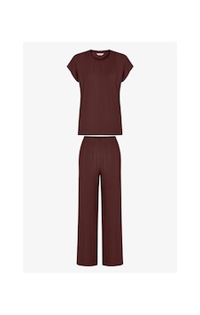 Penti Kahverengi Sleep Mode Fitilli Pantolon Kısa Kollu Pijama Takımı Bn83 Penti Kahverengi Sleep Mode Fitilli Pantolon Kısa Kollu Pijama Takımı Bn83