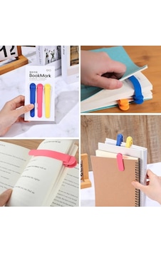 Ergonomik Akıllı Silikon 3'lü Kitap Klips Seti Çok Renkli Ergonomik Akıllı Silikon 3'lü Kitap Klips Seti Çok Renkli