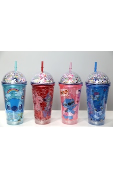 Sevimli Stitch Pipetli Işıklı Pullu Suluk Bardak 400 Ml 07920463
