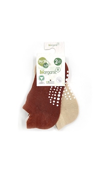 Biorganic Unisex 2'li Kaymaz Çorap 68487 Kiremit-bej Çok Renkli Biorganic Unisex 2'li Kaymaz Çorap 68487 Kiremit-bej Çok Renkli