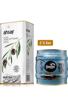 Ahsaf Şems Yağlı Siyah Sele Zeytin 2 KG 261290 Kalibre + Soğuk Sıkım Natürel Sızma Zeytinyağı 5 L Teneke Ahsaf Şems Yağlı Siyah Sele Zeytin 2 KG 261290 Kalibre + Soğuk Sıkım Natürel Sızma Zeytinyağı 5 L Teneke